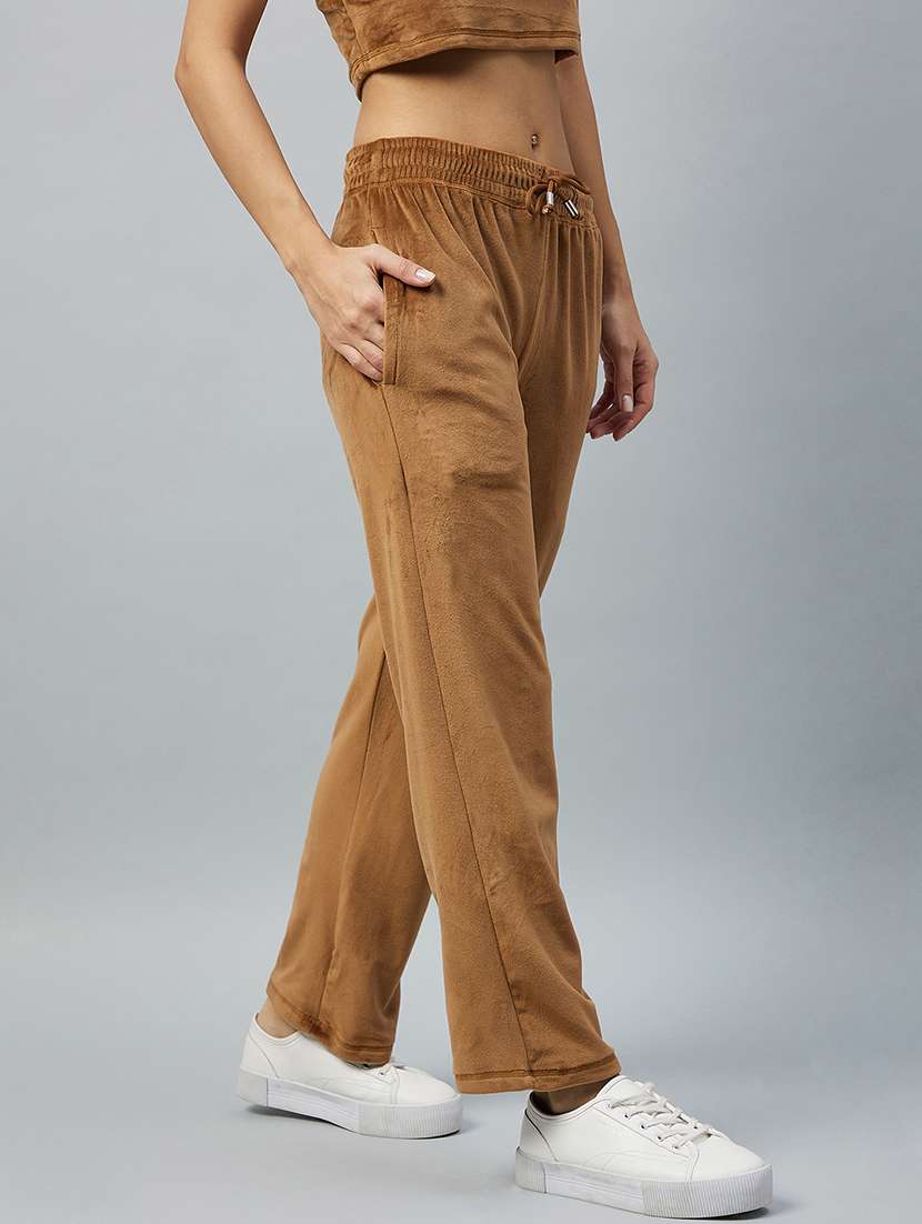 drawstring waist solid track pant - 19118007 -  Standard Image - 1