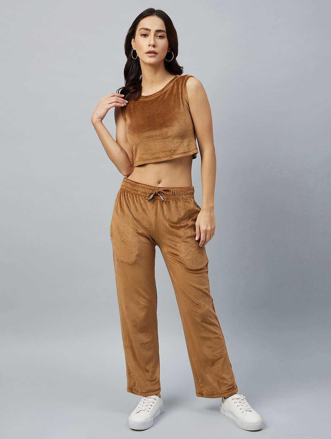drawstring waist solid track pant - 19118007 -  Standard Image - 4