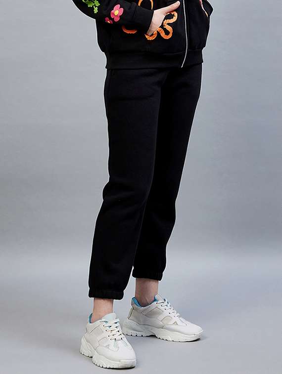 drawstring waist solid jogger - 19118015 -  Standard Image - 1