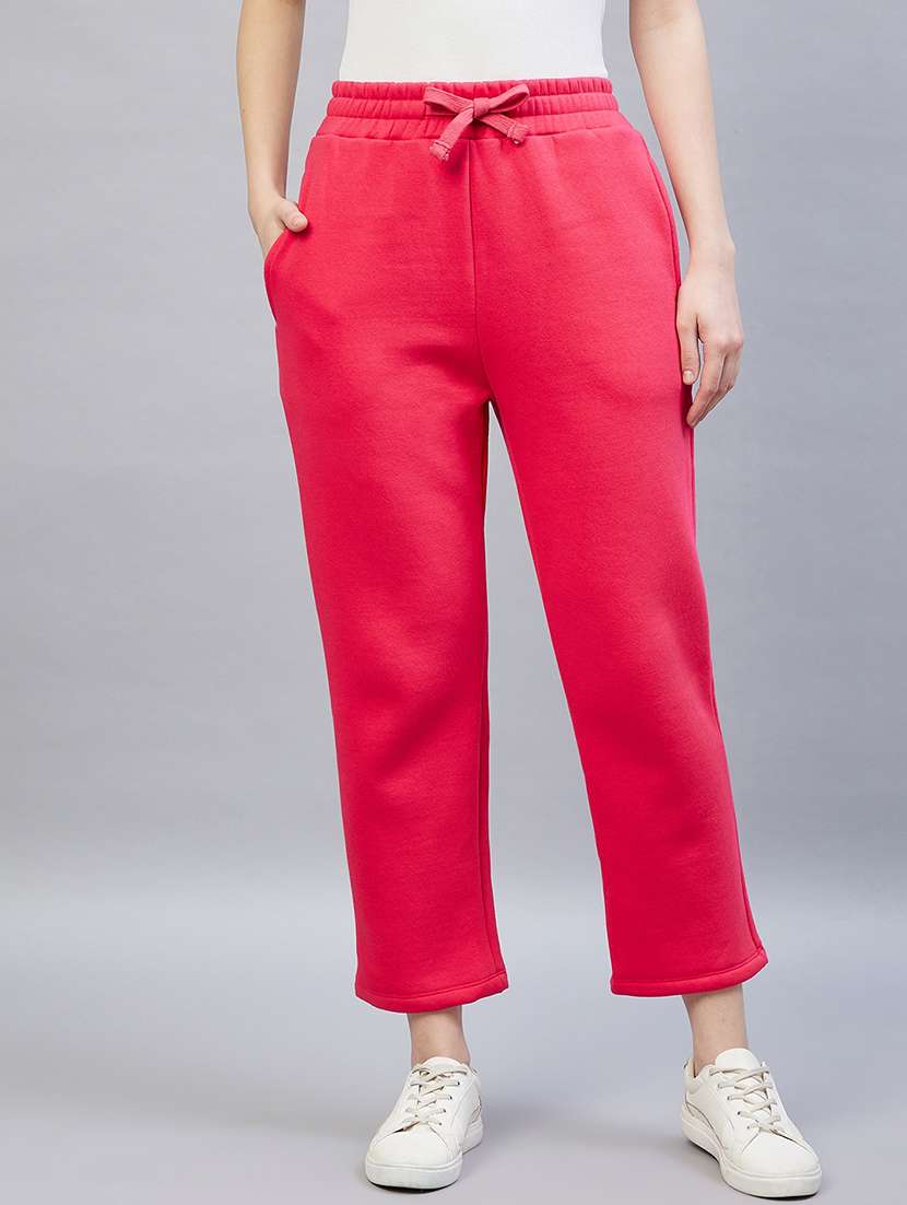 drawstring waist solid track pant