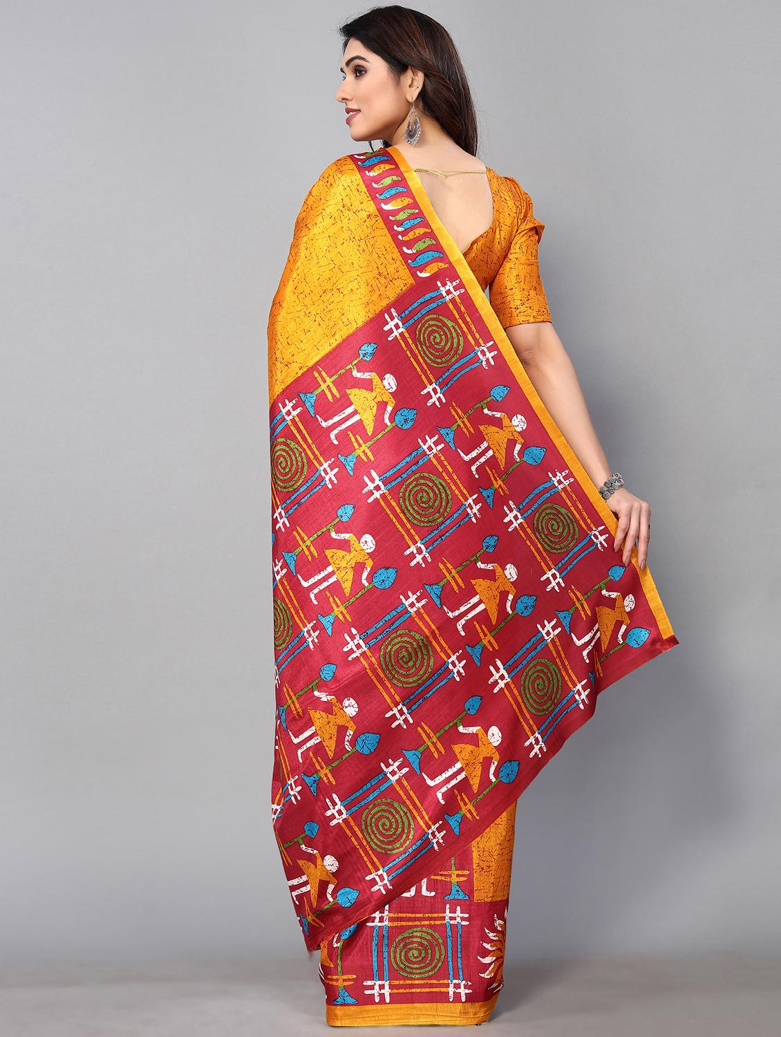 yellow silk blend mysore saree with blouse - 19118506 - Standard Image - 1