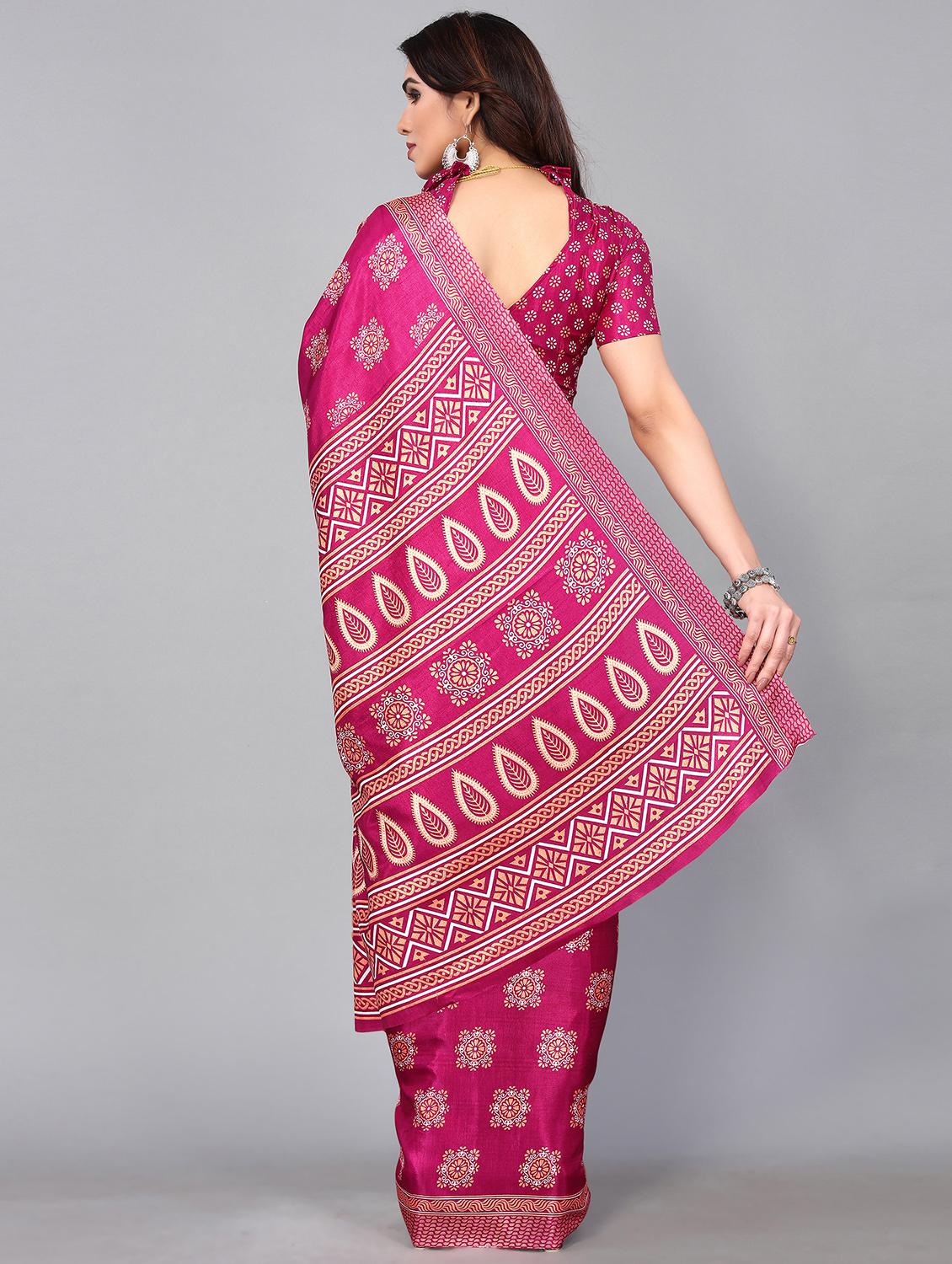 pink silk blend mysore saree with blouse - 19118521 - Standard Image - 1