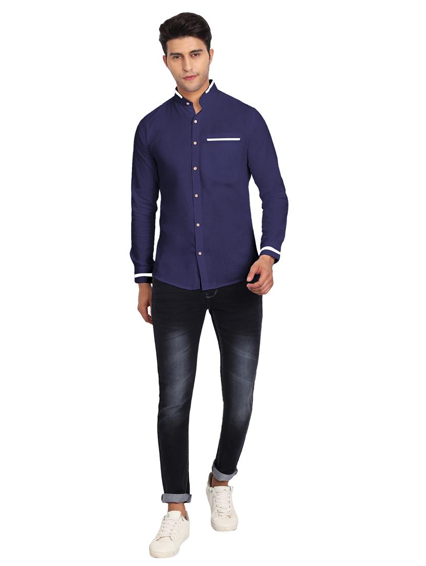 mens color block casual shirt - 19119460 - Standard Image - 4