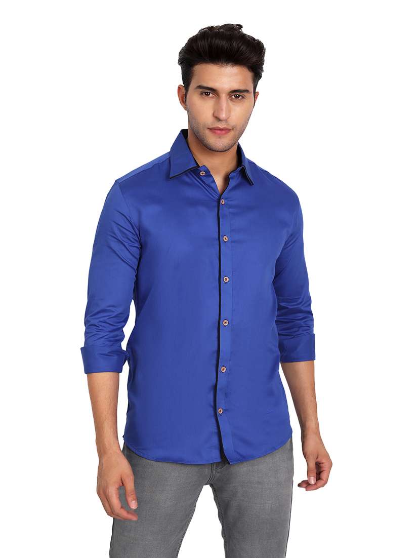 mens solid casual shirt - 19119462 -  Standard Image - 1