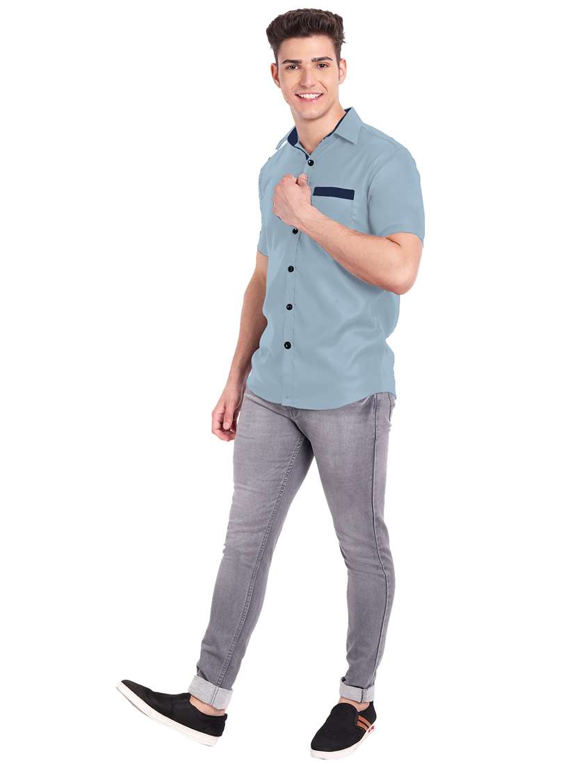 mens solid casual shirt - 19119471 -  Standard Image - 4