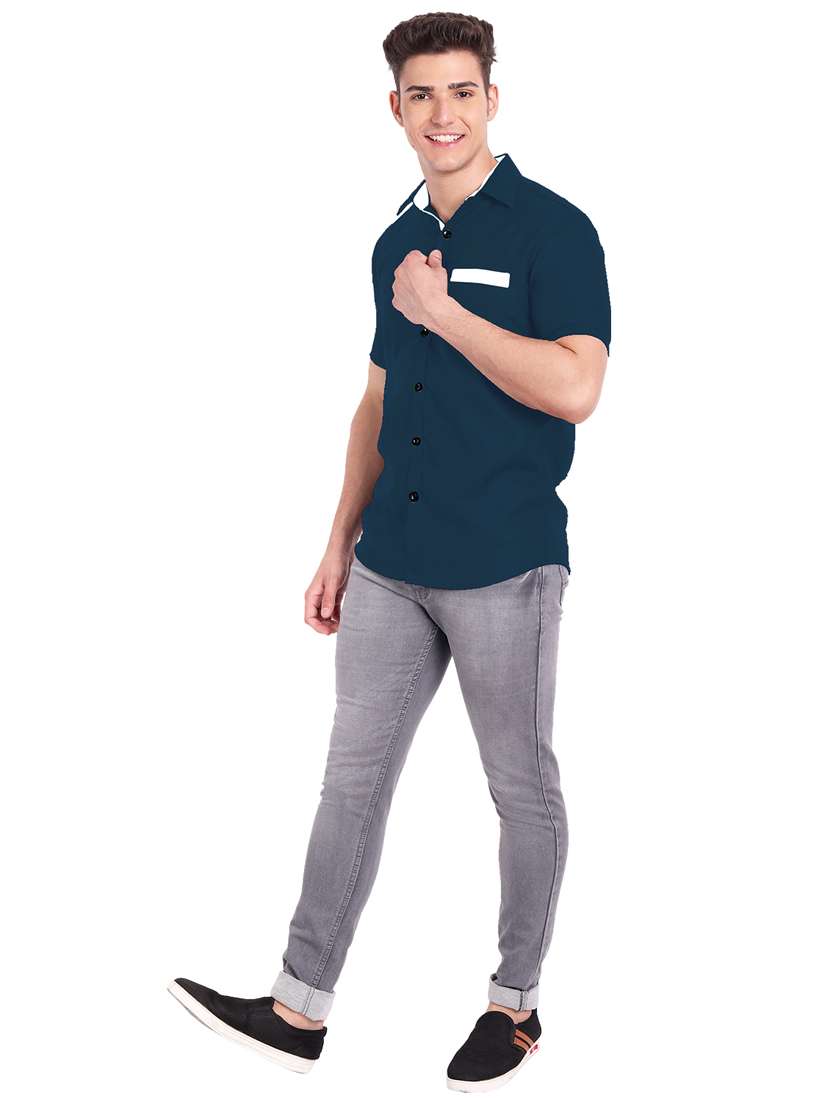 mens solid casual shirt - 19119474 -  Standard Image - 4