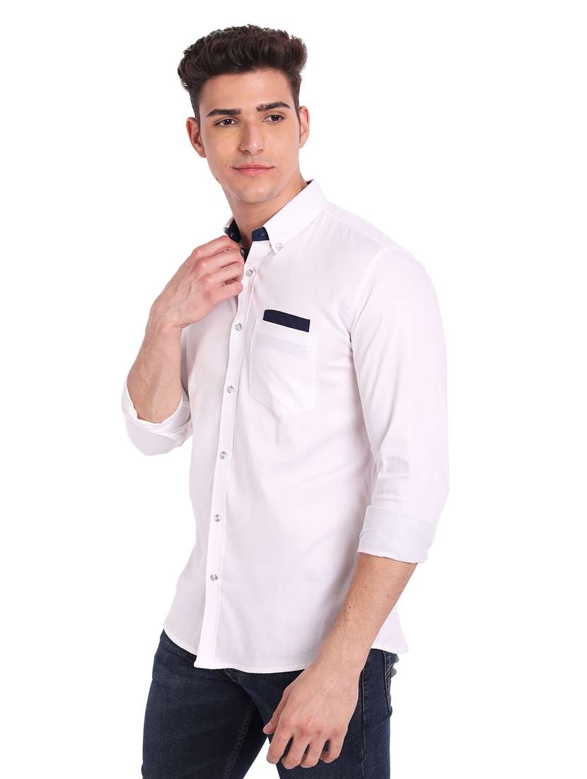 mens solid casual shirt - 19119480 - Standard Image - 6