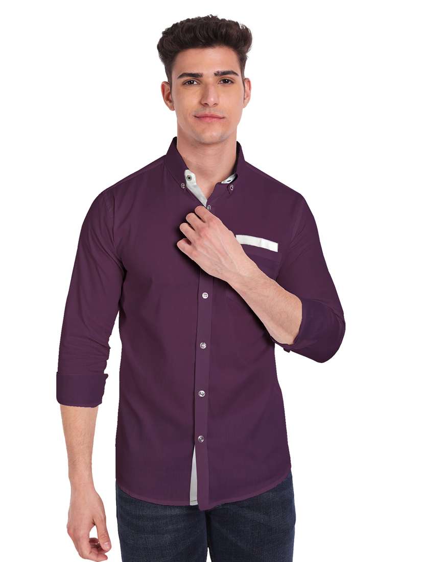 mens solid casual shirt - 19119486 -  Standard Image - 1