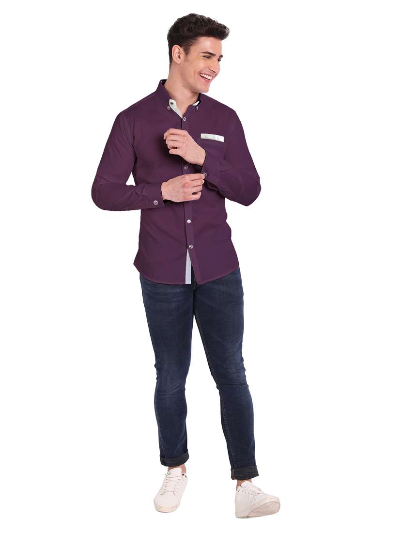 mens solid casual shirt - 19119486 -  Standard Image - 4