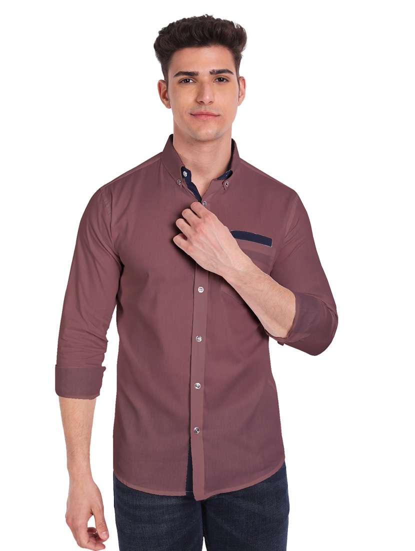 mens solid casual shirt - 19119487 - Standard Image - 1