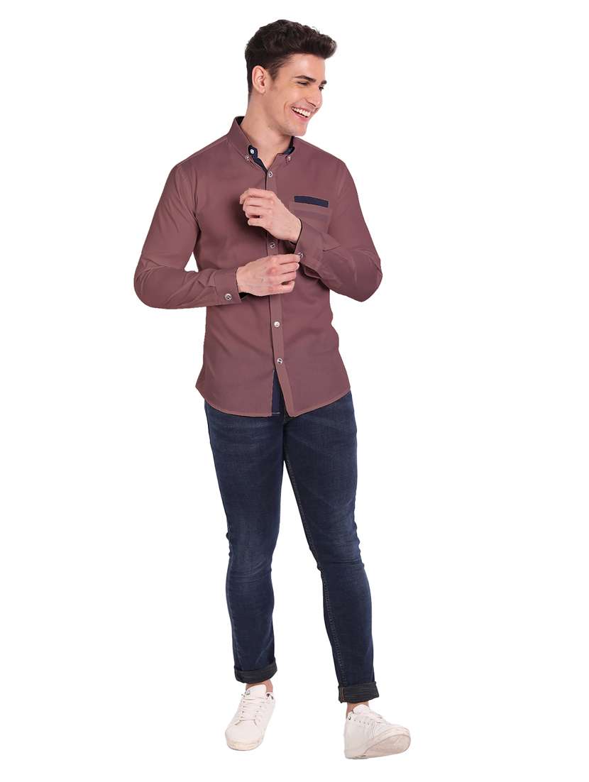mens solid casual shirt - 19119487 - Standard Image - 4