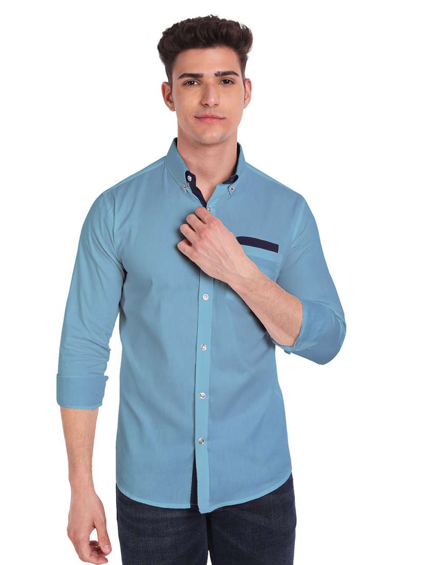 mens solid casual shirt - 19119488 -  Standard Image - 1