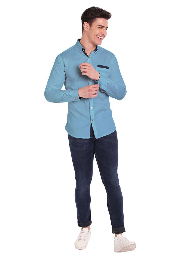 mens solid casual shirt - 19119488 -  Standard Image - 4