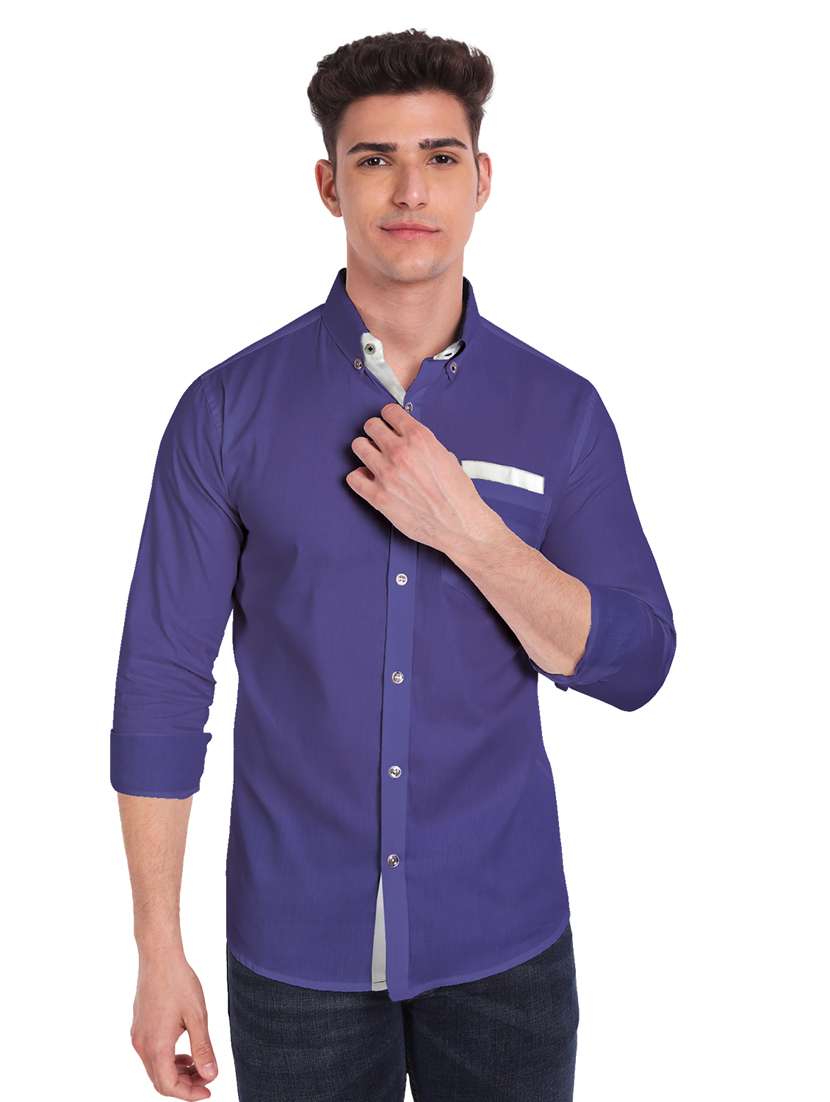 mens solid casual shirt - 19119489 -  Standard Image - 1