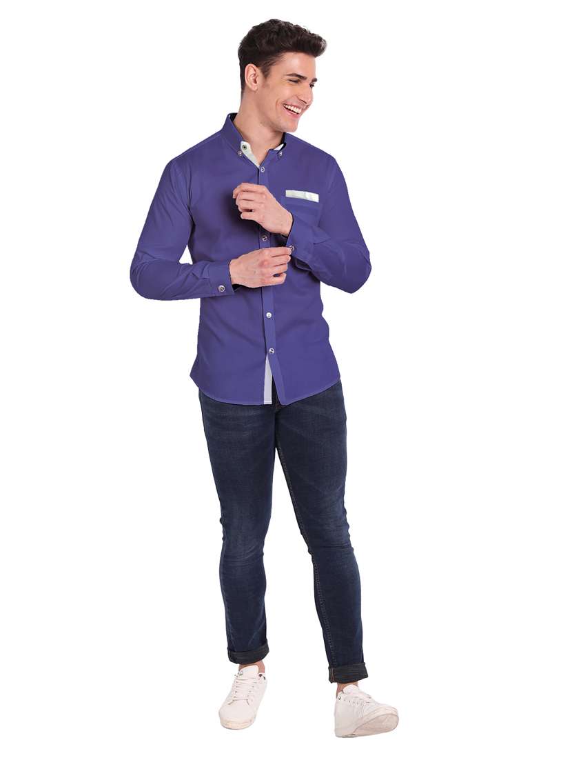 mens solid casual shirt - 19119489 -  Standard Image - 4