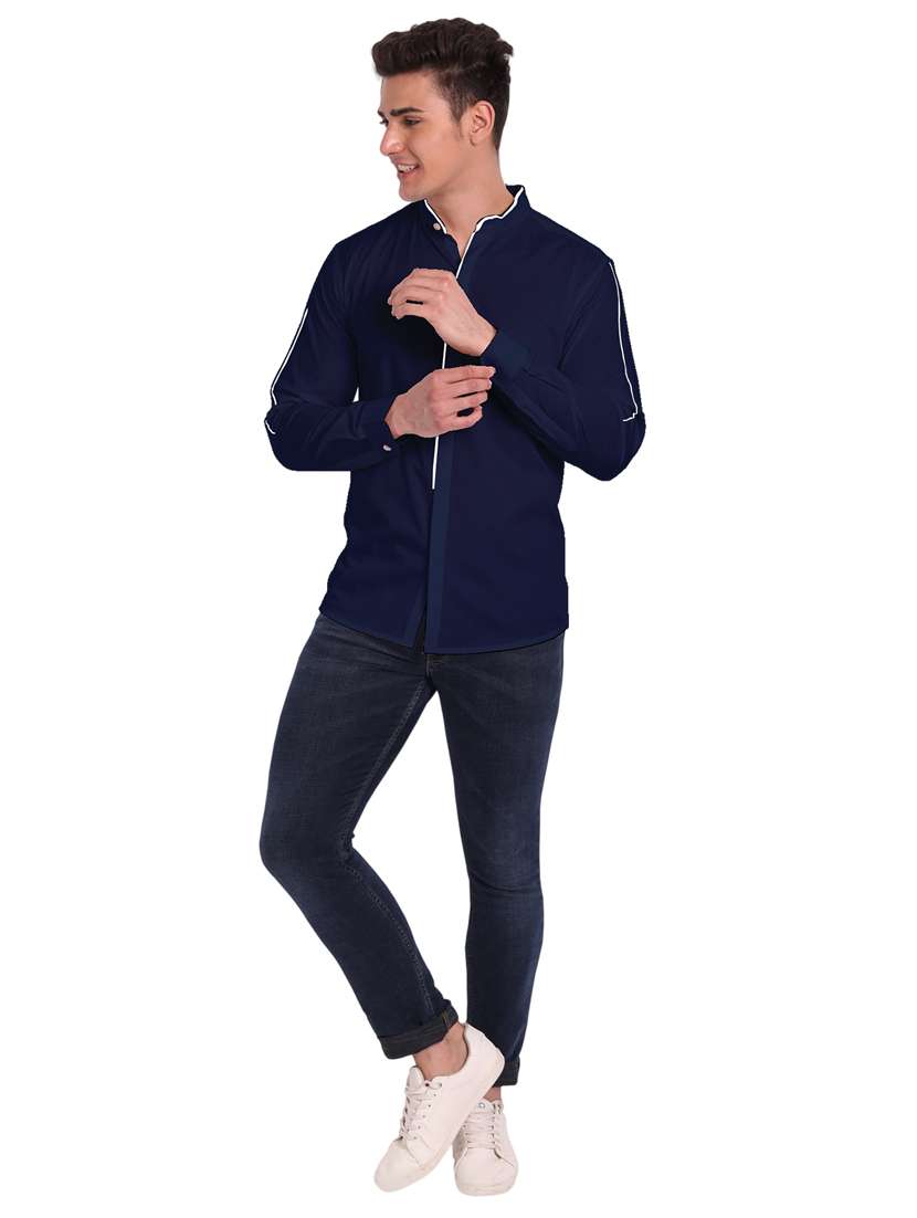 mens solid casual shirt - 19119499 -  Standard Image - 4