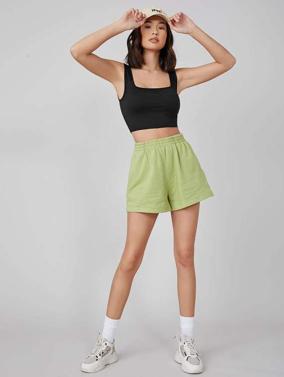 Women's Crop Square Neck Top - 19120127 -  Standard Image - 4