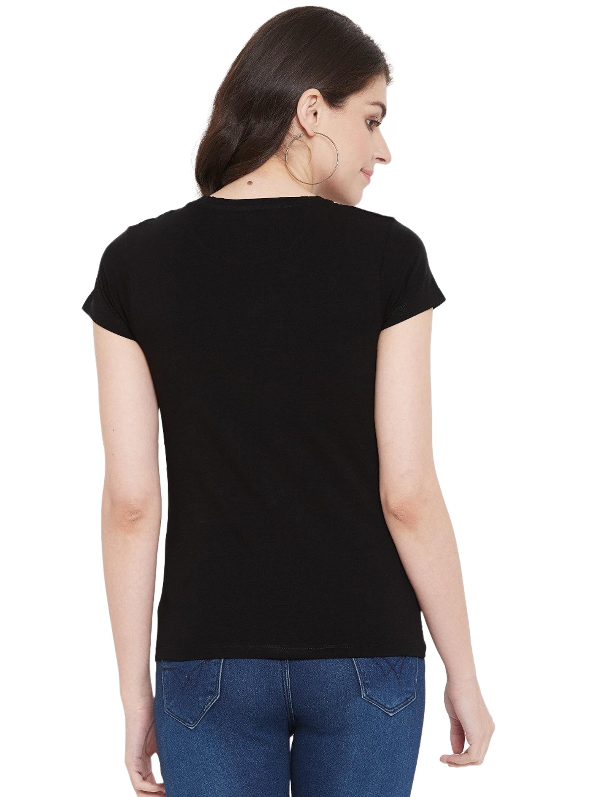 classy ravishing women short sleeve regular t-shirts (black) - 19120384 - Standard Image - 1