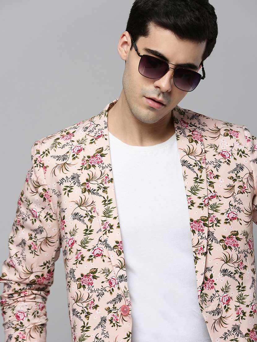 printed single breasted casual blazer - 19120613 -  Standard Image - 1
