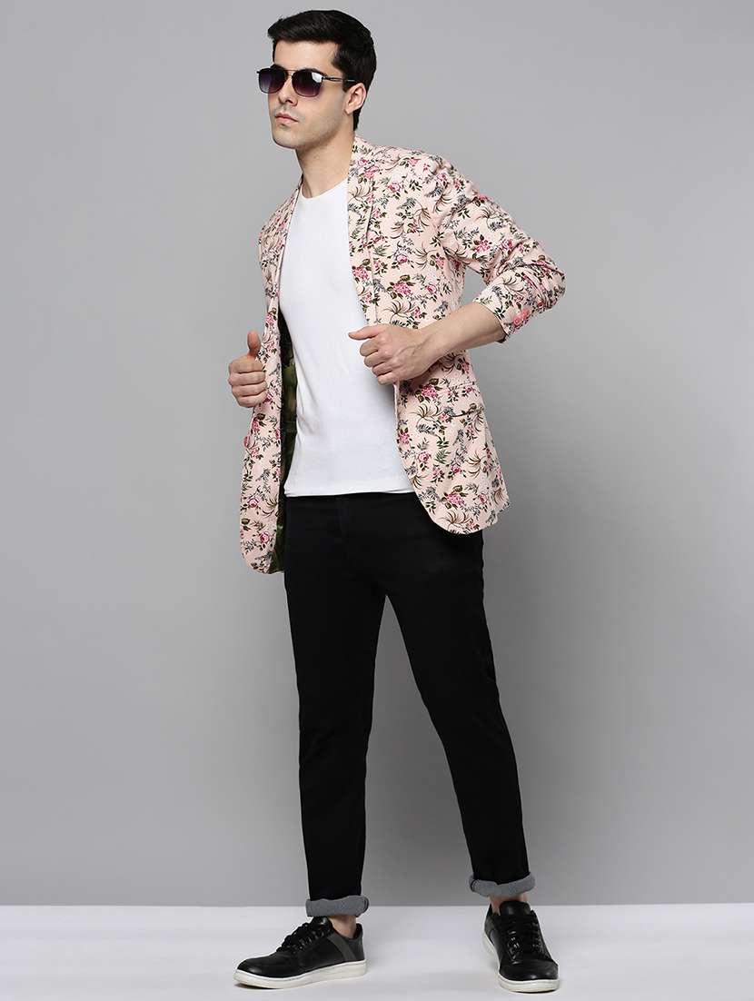 printed single breasted casual blazer - 19120613 -  Standard Image - 4