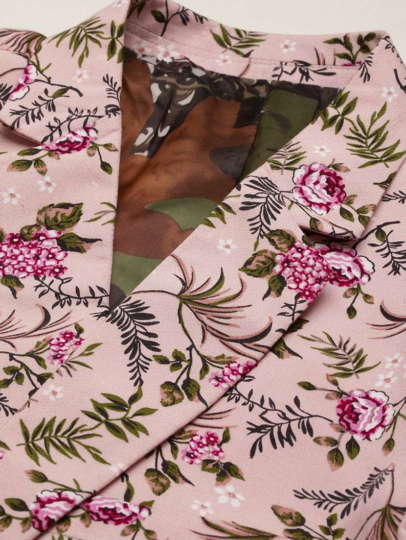 printed single breasted casual blazer - 19120613 -  Standard Image - 6