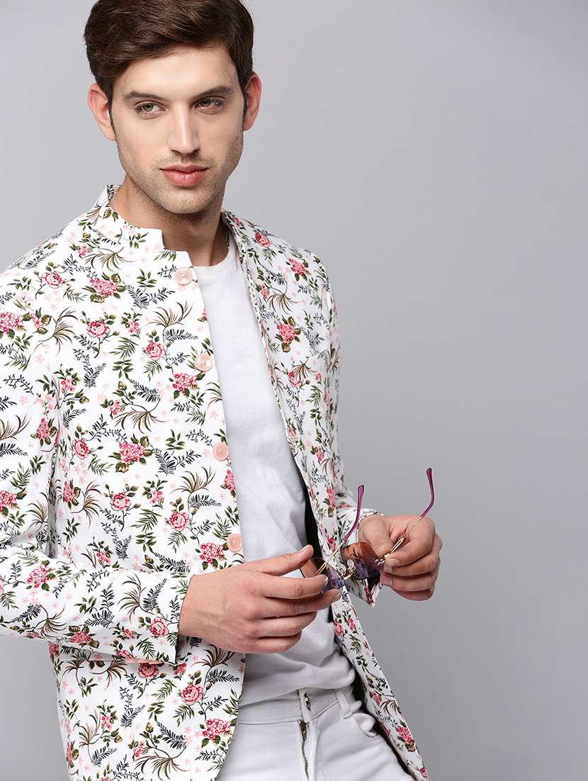 printed single breasted blazer - 19120614 -  Standard Image - 1