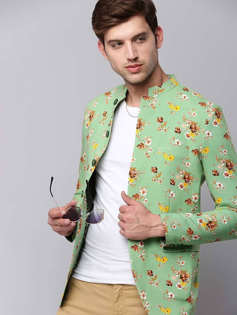 printed single breasted blazer - 19120622 -  Standard Image - 1