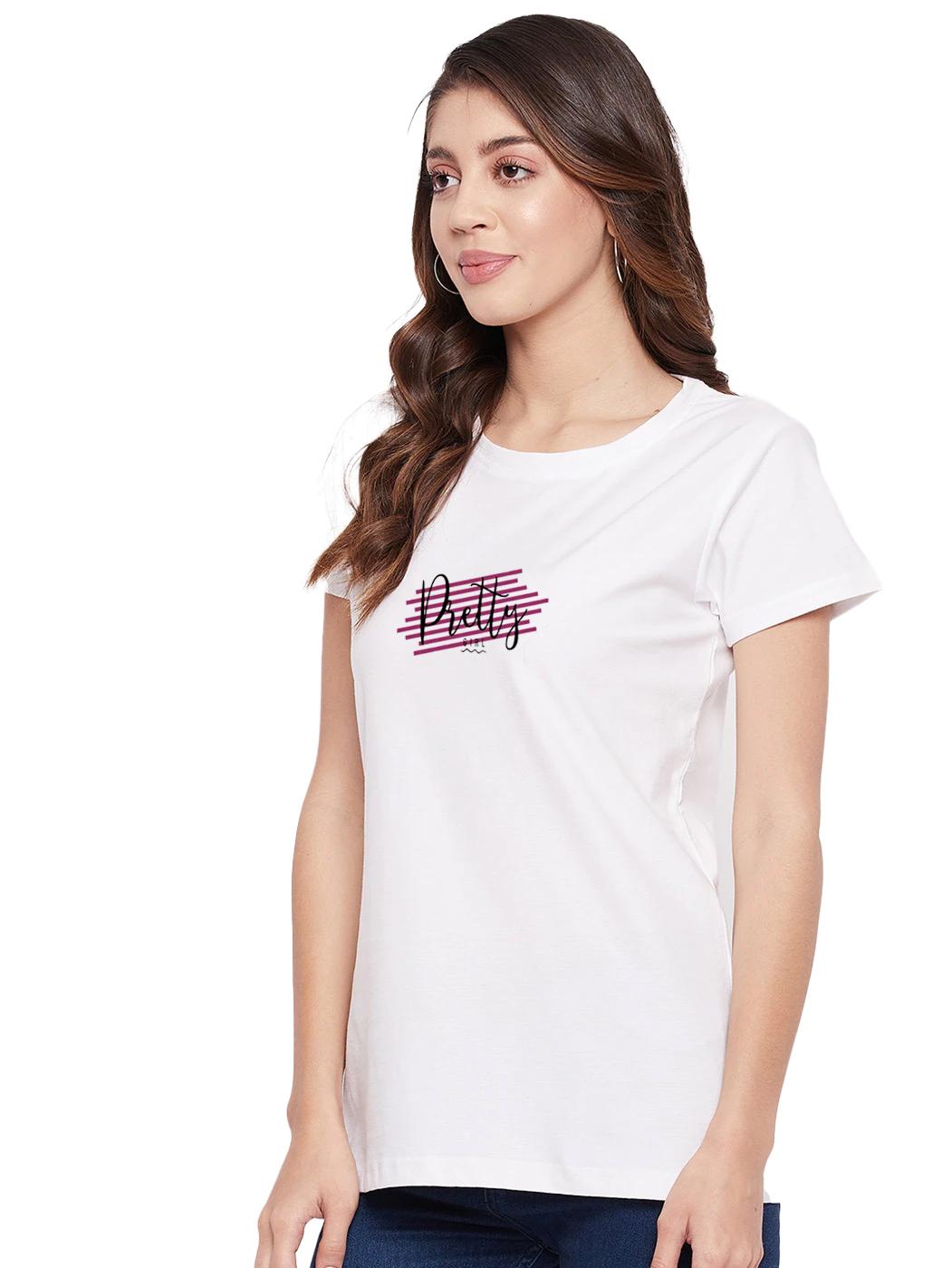 urbane glamorous women short sleeve causal t-shirt (white) - 19120665 - Standard Image - 1