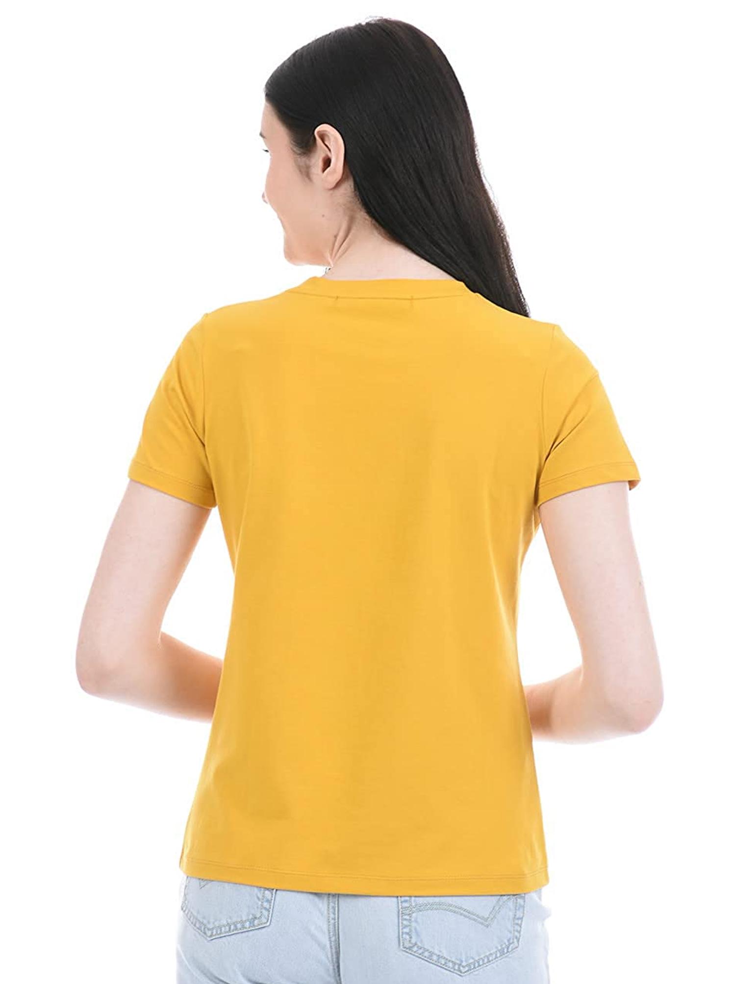 urbane glamorous women short sleeve causal t-shirt (yellow) - 19120668 - Standard Image - 1
