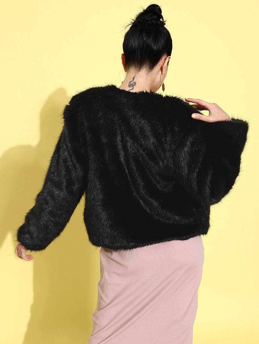 solids faux fur jacket - 19120762 - Standard Image - 1