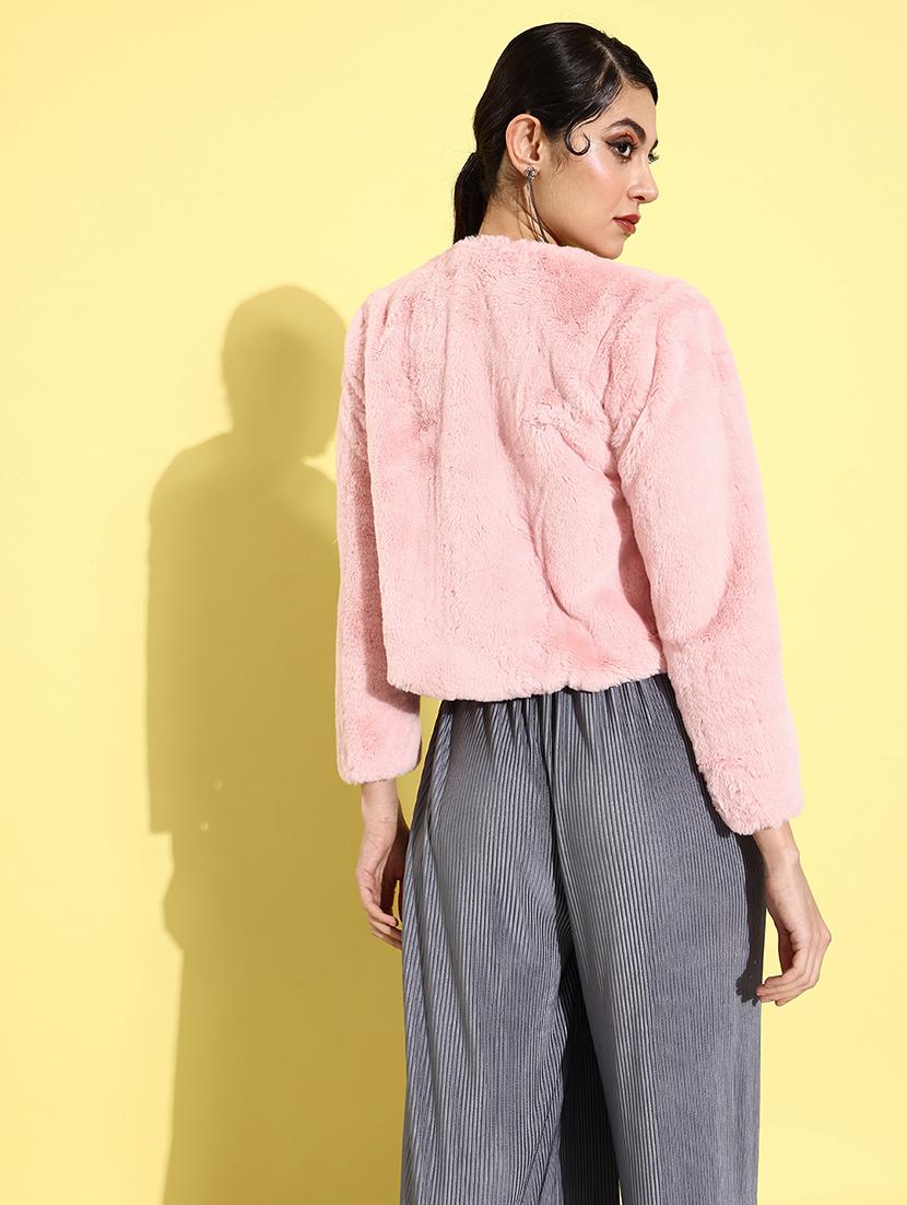 solids faux fur jacket - 19120767 - Standard Image - 1