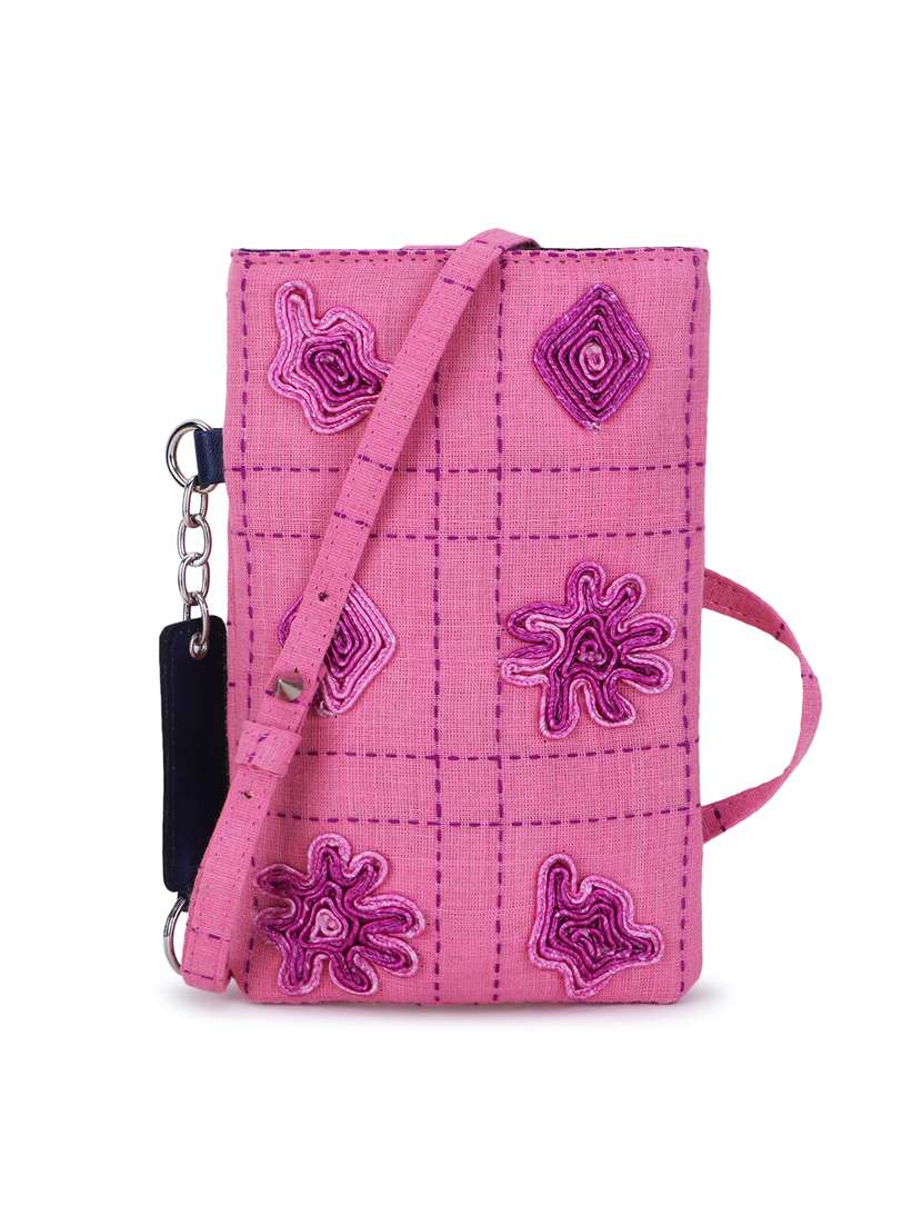 purple embroidered sling bag - 19121557 - Zoom Image - 0