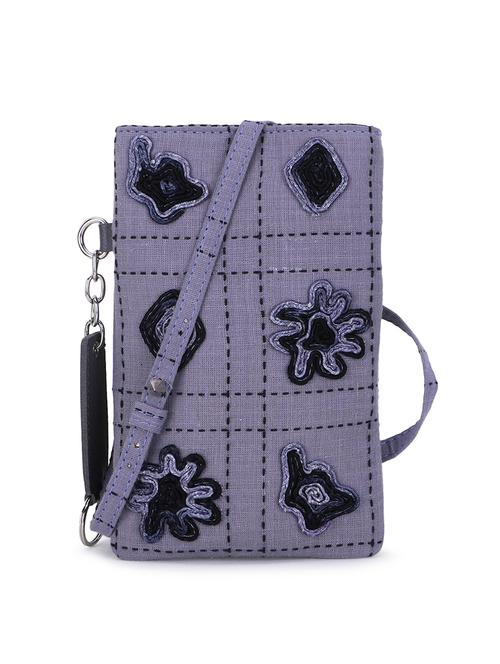purple embroidered sling bag - 19121559 - Standard Image - 0