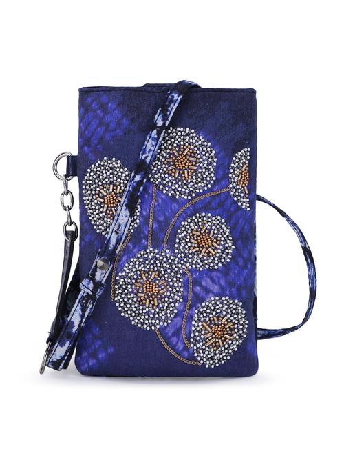 blue embroidered sling bag - 19121560 -  Standard Image - 0