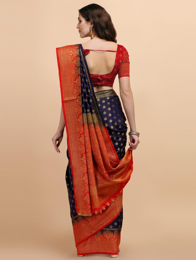 women's self design blue colored saree - 19121660 - Standard Image - 1