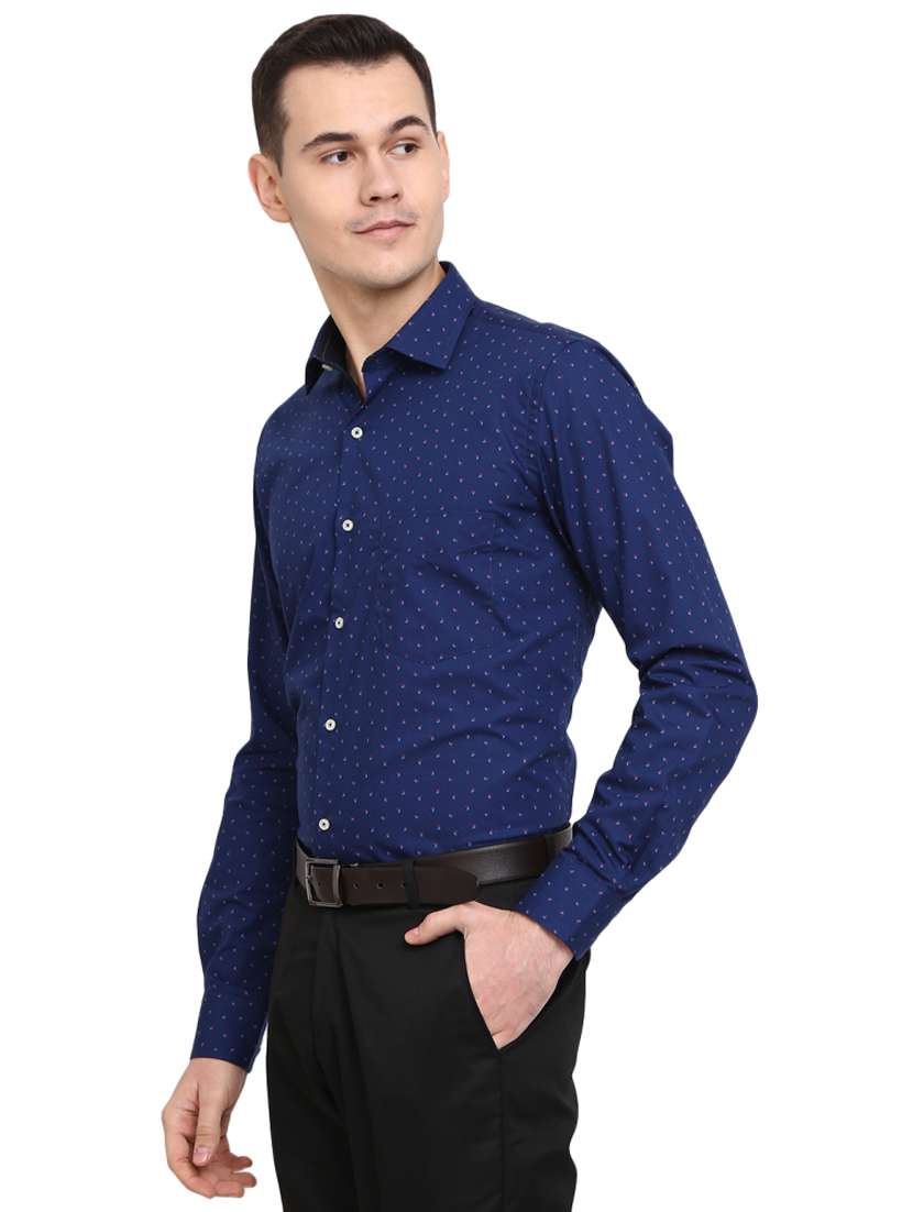 mens micro print formal shirt - 19122136 -  Standard Image - 1