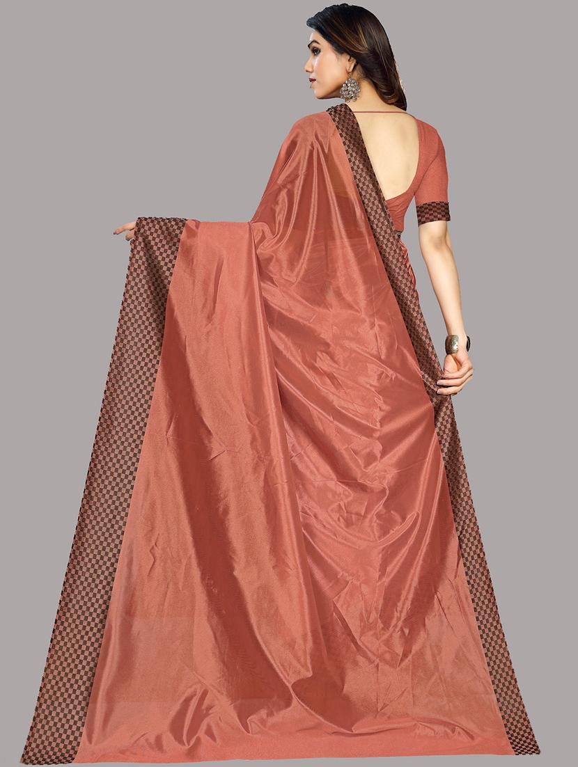 pink solid saree with blouse - 19122144 - Standard Image - 1