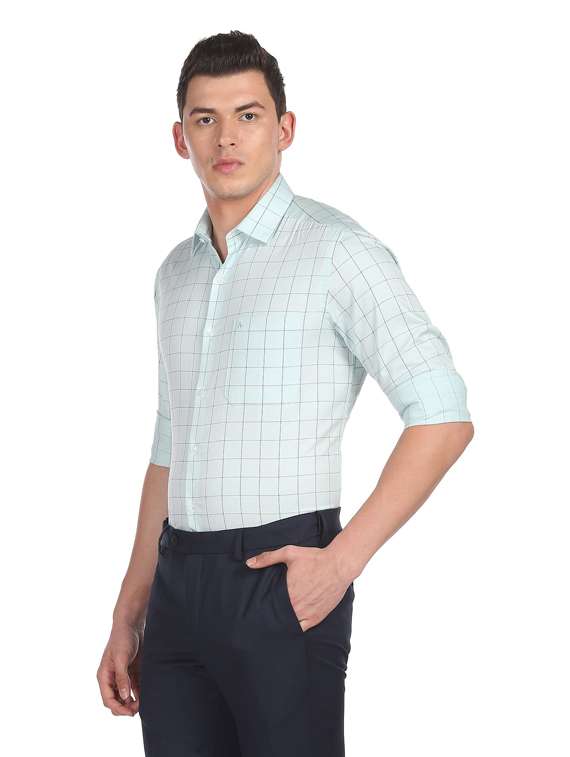 mens checks formal shirt