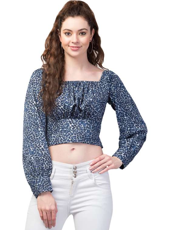 women's crop square neck top - 19124247 - Zoom Image - 0