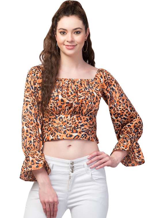 women's crop square neck top