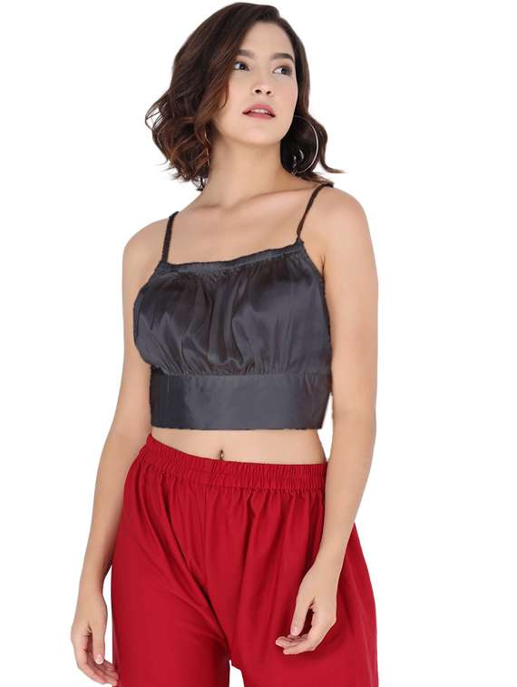 women's crop shoulder strap top