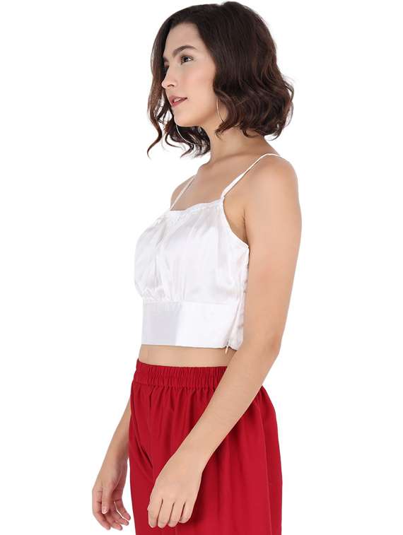 women's crop shoulder strap top - 19124270 -  Standard Image - 1