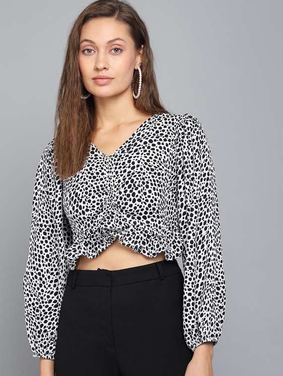 women's blouson v neck top