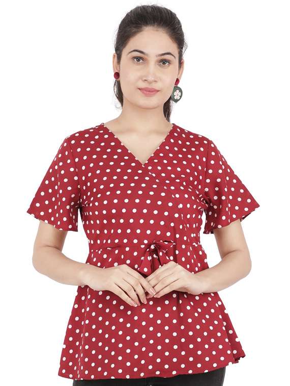 women's peplum v neck top