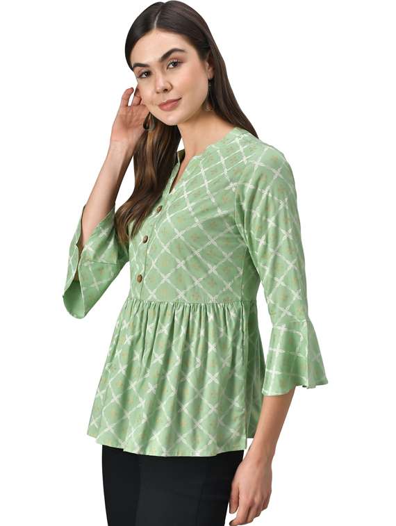 women's peplum notch neck top