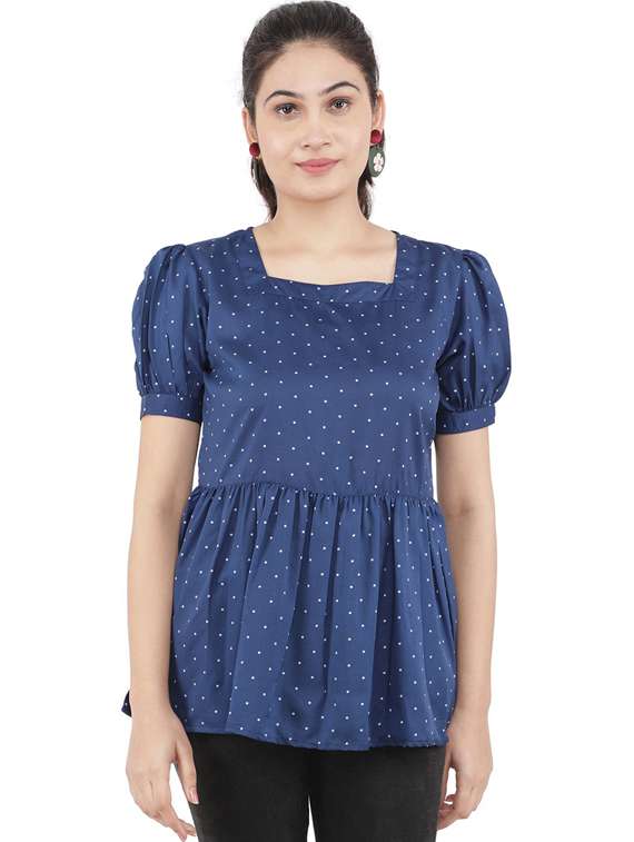 women's peplum square neck top