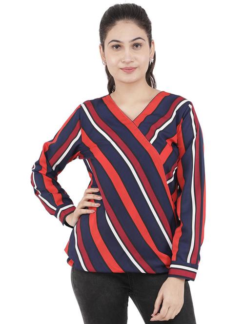 women's wrap v neck top - 19124284 - Standard Image - 0