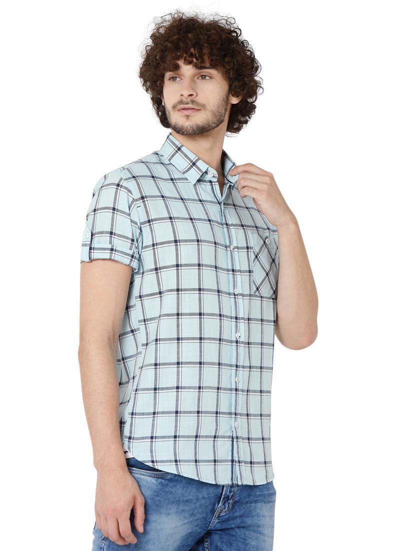 blue checkered shirt - 19124297 - Standard Image - 1