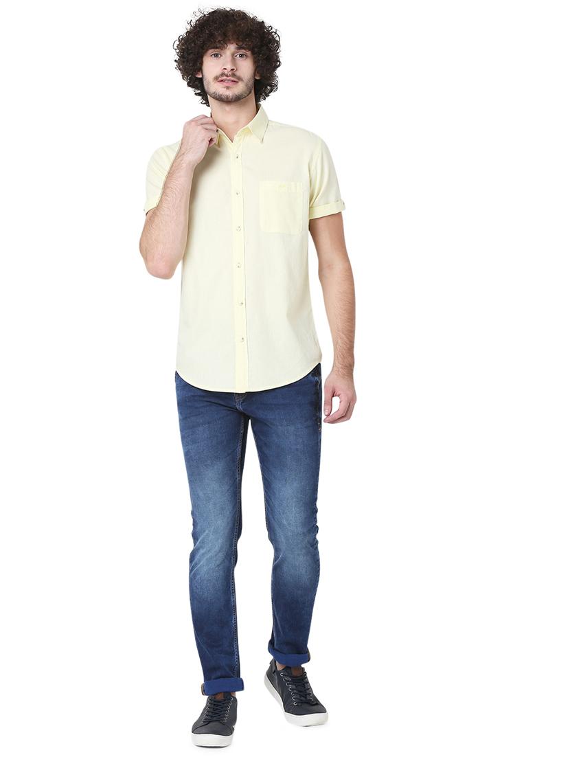 yellow solid casual shirt - 19124307 - Standard Image - 4