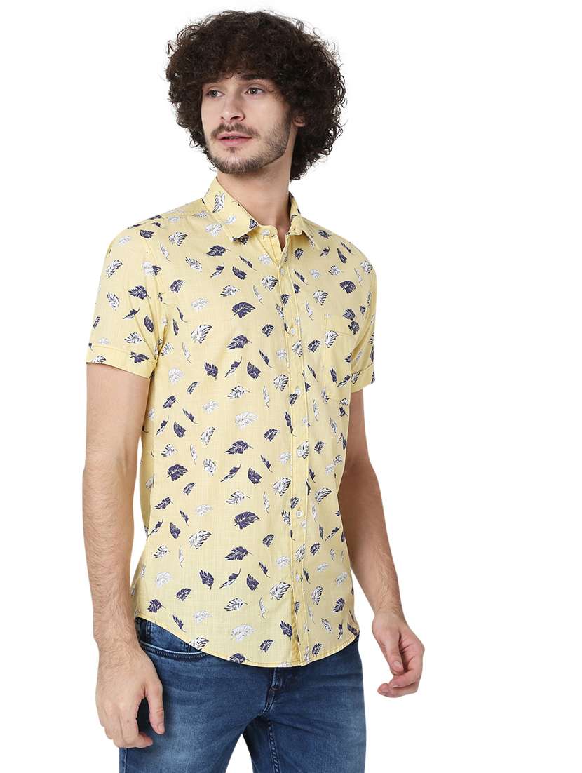 yellow printed casual shirt - 19124330 -  Standard Image - 1